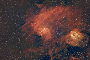 Flaming Star and Tadpole Nebulae